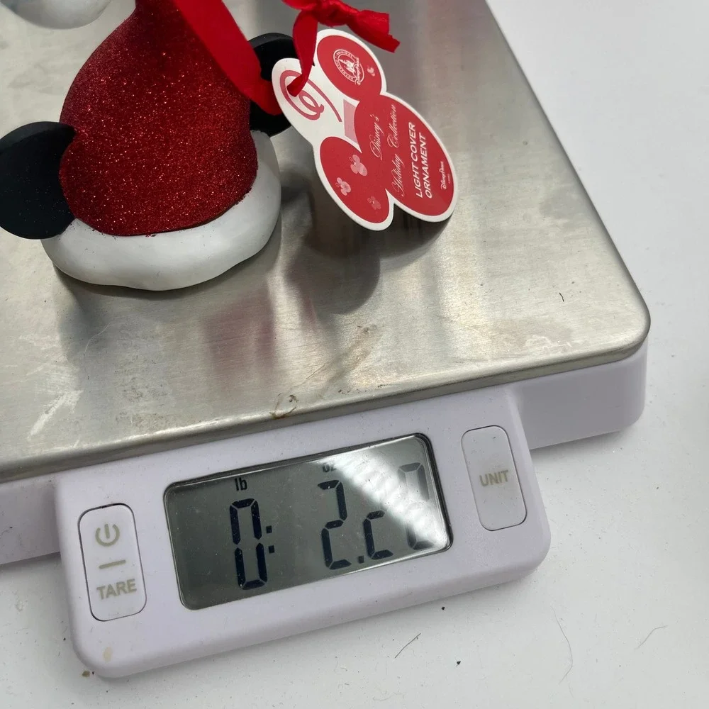 Disney Parks Mickey Mouse Santa Hat Light Cover Christmas Ornament Red Glitter